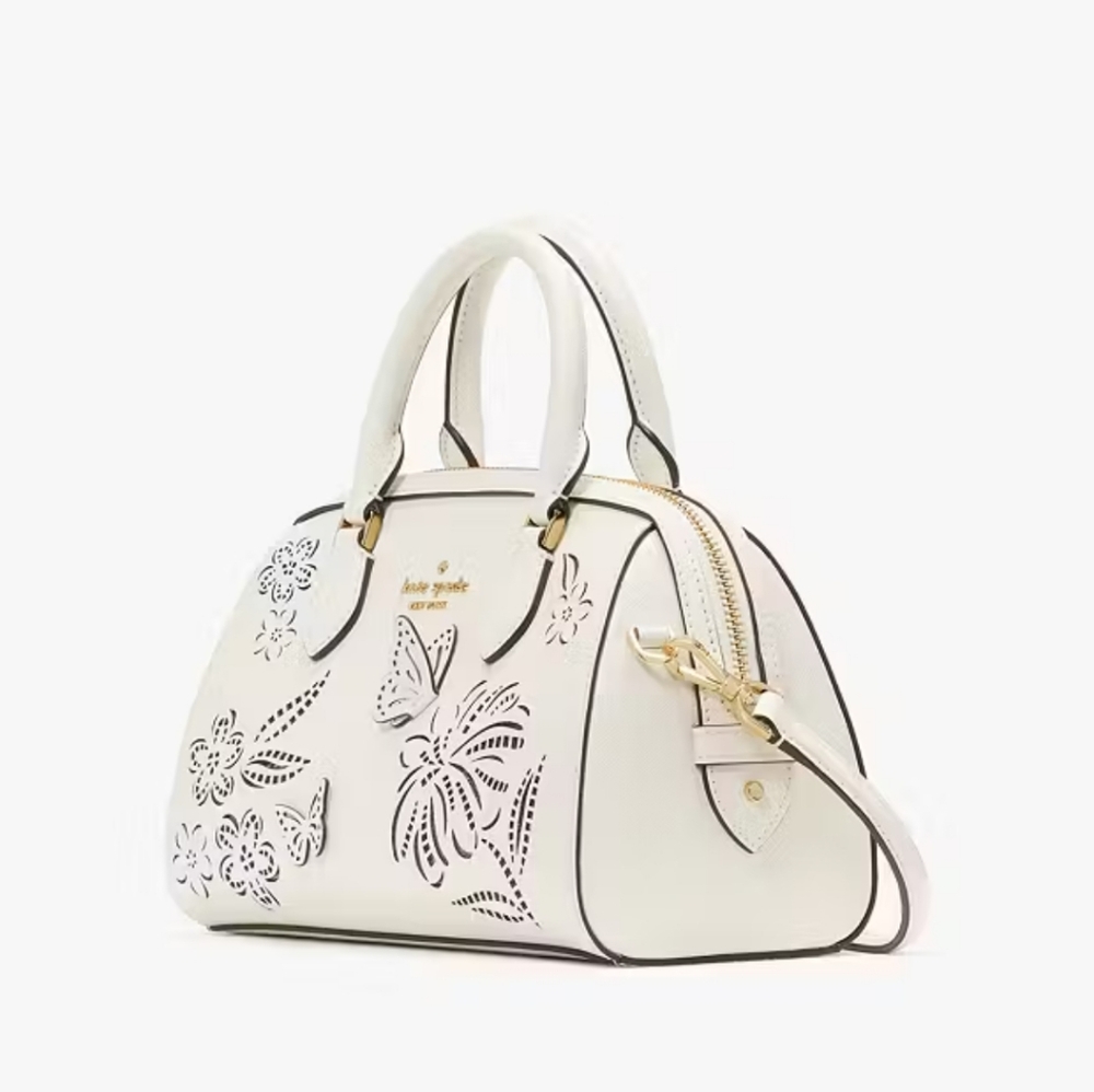Kate Spade Madison Perforated Small Dolly Duffle, Meringue - Picture 3 of 5